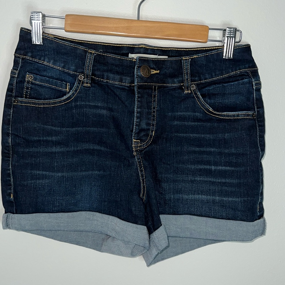 Dakota Blue Dark Denim Rolled Cuff Shorts -Size 6